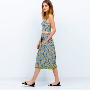 Zara Trafaluc Print Skirt and Crop Top Set in M
